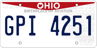 OH license plate GPI4251