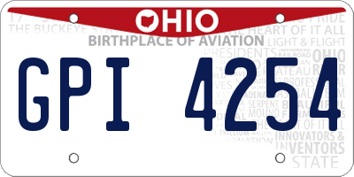 OH license plate GPI4254
