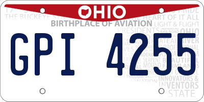 OH license plate GPI4255