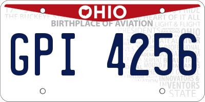 OH license plate GPI4256