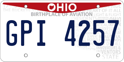 OH license plate GPI4257