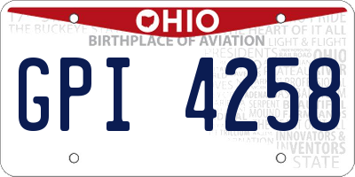 OH license plate GPI4258