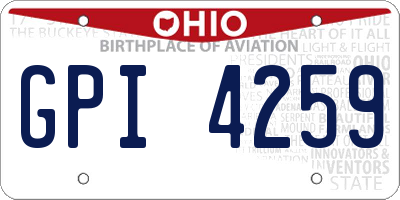 OH license plate GPI4259