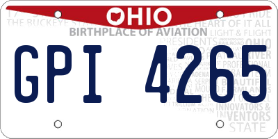OH license plate GPI4265