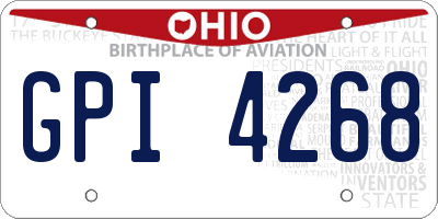 OH license plate GPI4268