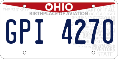 OH license plate GPI4270