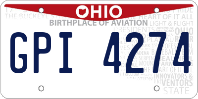 OH license plate GPI4274