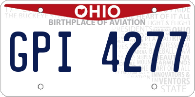 OH license plate GPI4277