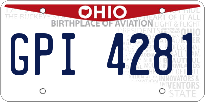 OH license plate GPI4281