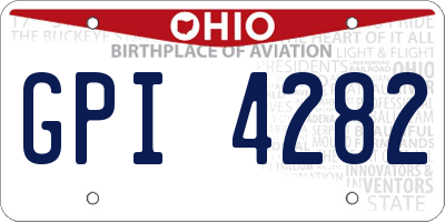 OH license plate GPI4282