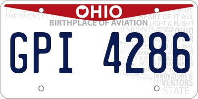 OH license plate GPI4286