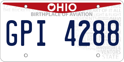 OH license plate GPI4288