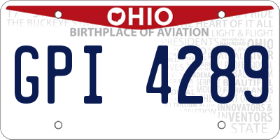 OH license plate GPI4289