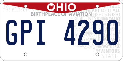 OH license plate GPI4290
