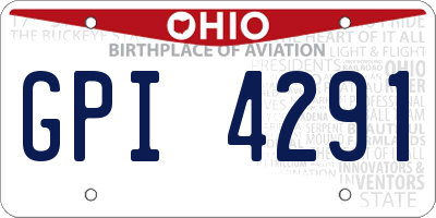 OH license plate GPI4291