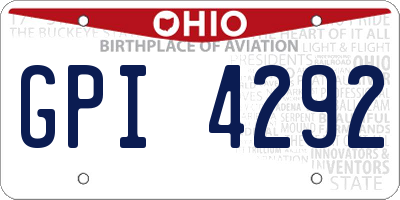 OH license plate GPI4292