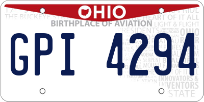 OH license plate GPI4294