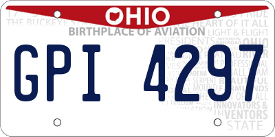 OH license plate GPI4297