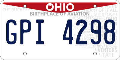 OH license plate GPI4298