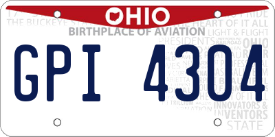 OH license plate GPI4304