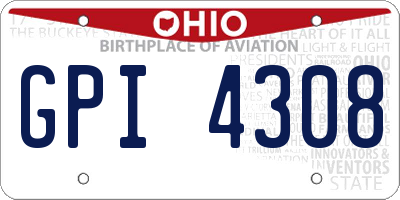 OH license plate GPI4308