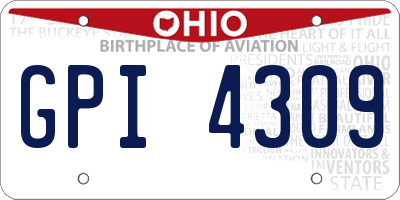 OH license plate GPI4309