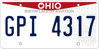 OH license plate GPI4317