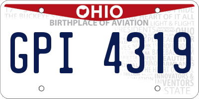 OH license plate GPI4319
