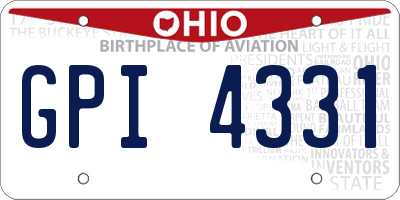 OH license plate GPI4331