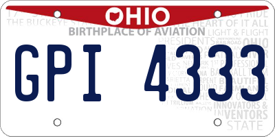 OH license plate GPI4333