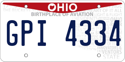 OH license plate GPI4334