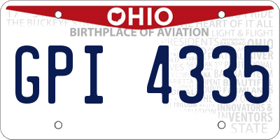 OH license plate GPI4335