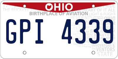 OH license plate GPI4339
