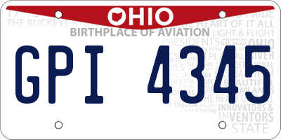 OH license plate GPI4345