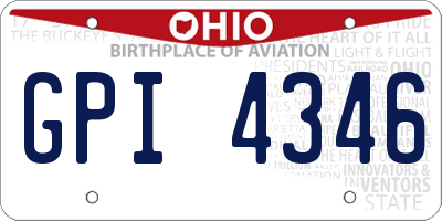 OH license plate GPI4346