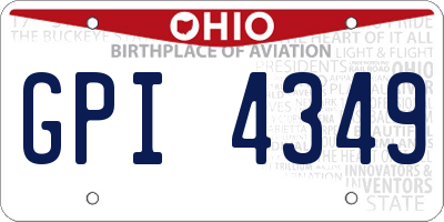 OH license plate GPI4349
