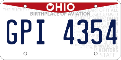 OH license plate GPI4354