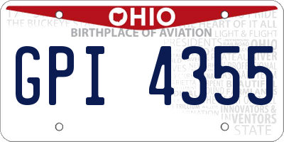 OH license plate GPI4355