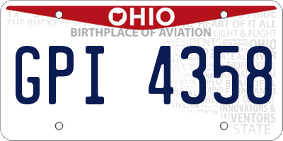 OH license plate GPI4358