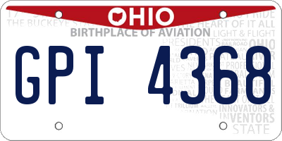 OH license plate GPI4368