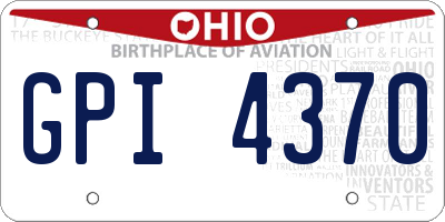 OH license plate GPI4370