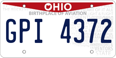 OH license plate GPI4372