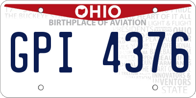 OH license plate GPI4376