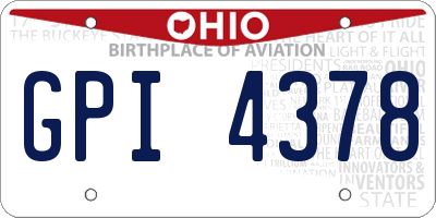 OH license plate GPI4378