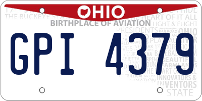 OH license plate GPI4379