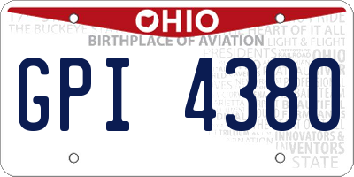 OH license plate GPI4380