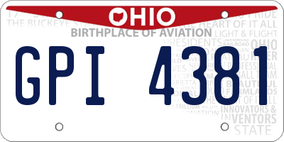 OH license plate GPI4381