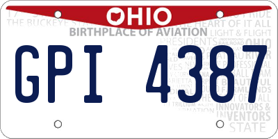 OH license plate GPI4387