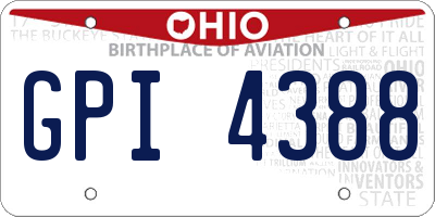 OH license plate GPI4388