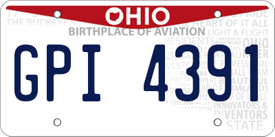 OH license plate GPI4391